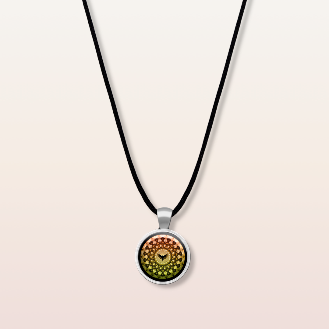 N5 - Creative Confidence -  Cabochon Glass Necklace - Sacred geometry symbols of healing Arts