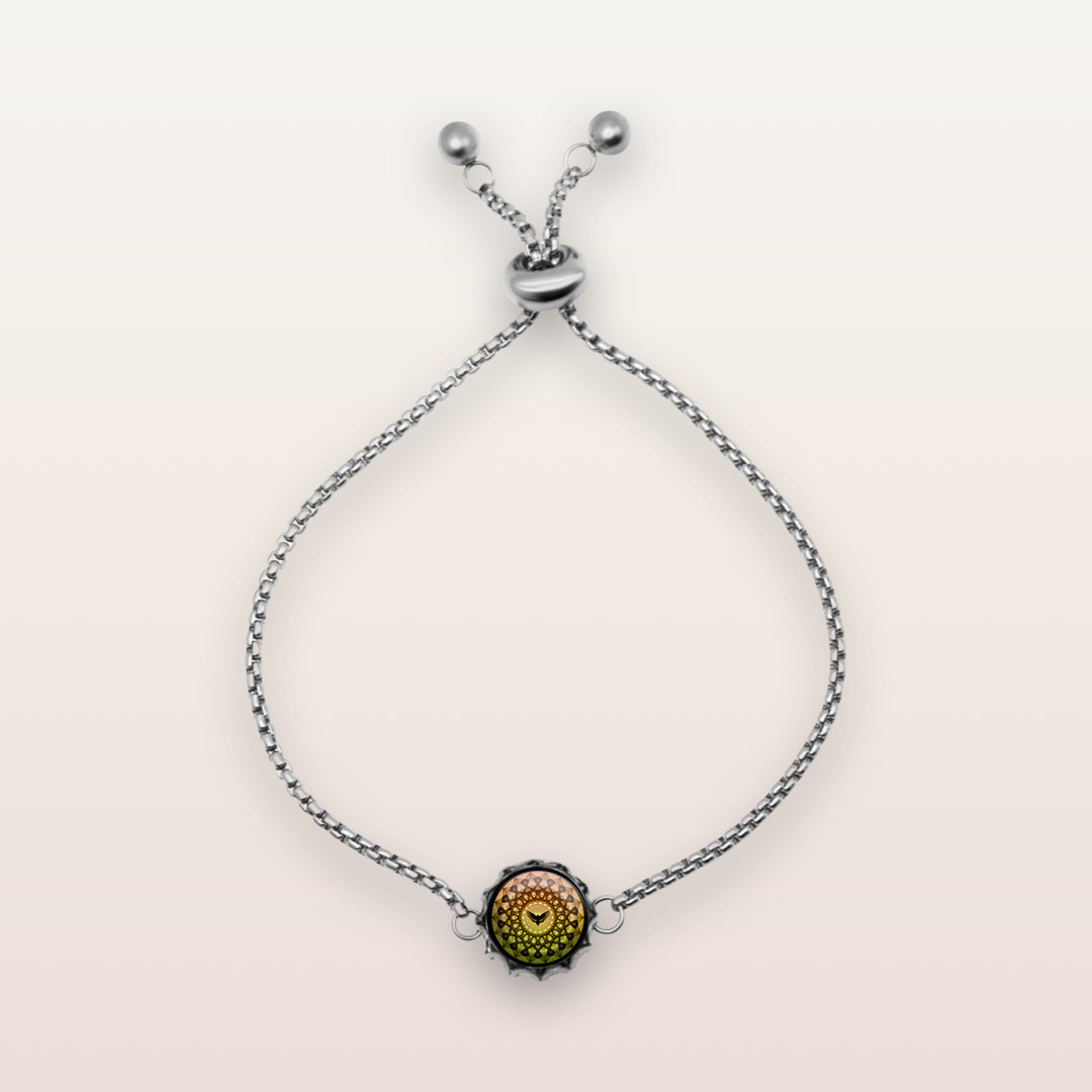 B2 - Cabochon Glass Bracelet - Sacred geometry symbols of healing Arts