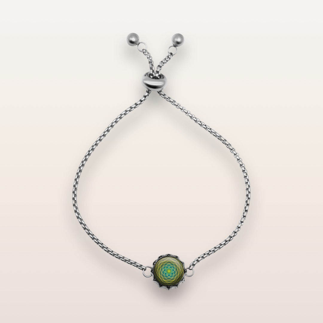 B7 - Cabochon Glass Bracelet - Sacred geometry symbols of healing Arts