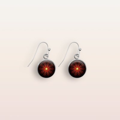 XX12 - Grounding - Zurhy Earring Jewelry -  Sacred Geometry Symbols of Healing Arts - Ball Dot Hook