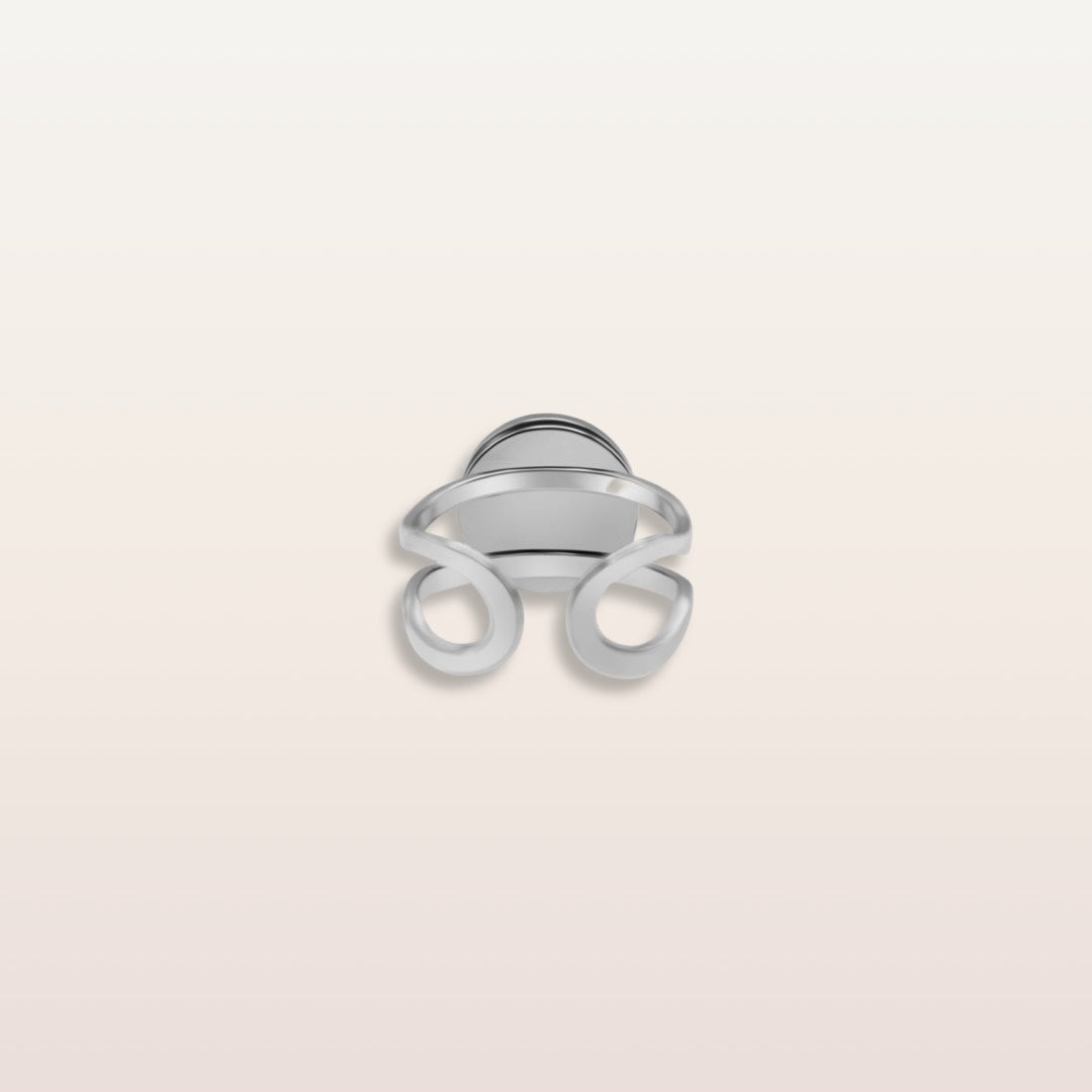 RR5 - Cabochon Glass Ring- Sacred geometry symbols of healing Arts