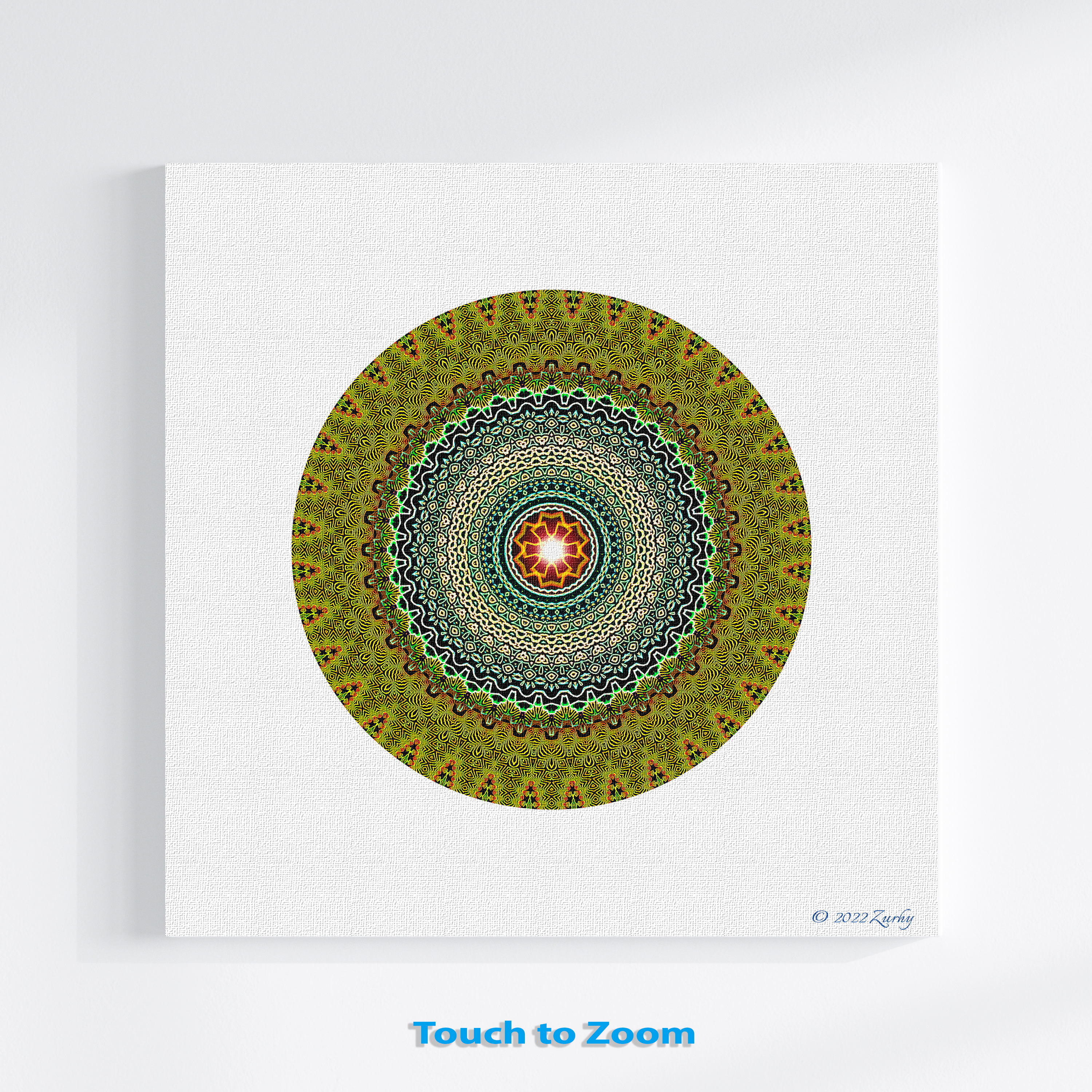 16 - TAJ - Satin Canvas Circle Art Print - Sacred Geometry Symbols of