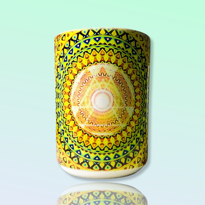 Rejuvenate - 15 oz - Ceramic Mug - Sacred Geometry Symbols of Healing Arts - Zurhy