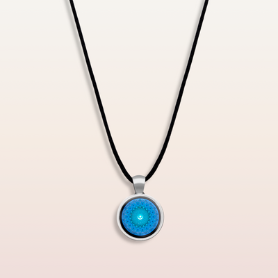 N7 - Manifest - Cabochon Glass Necklace - Sacred geometry symbols of healing Arts