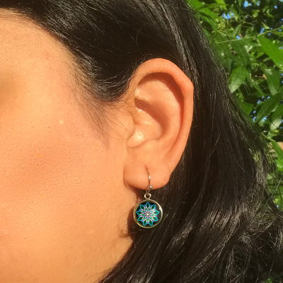 XX10 - Divine Connection - Zurhy Earring Jewelry -  Sacred Geometry Symbols of Healing Arts - Ball Dot Hook