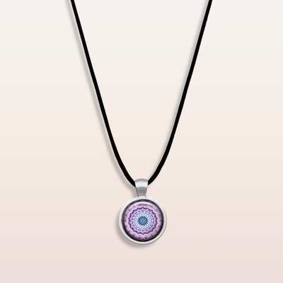 N12 - Unconditional Love - Cabochon Glass Necklace - Sacred geometry symbols of healing Arts