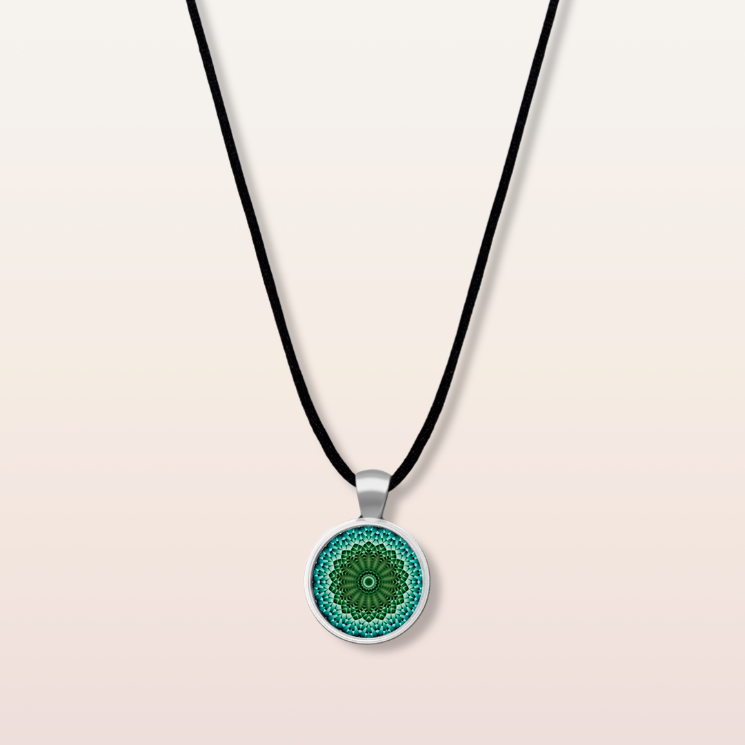 N3 - Emotional Healing - Cabochon Glass Necklace - Sacred geometry symbols of healing Arts