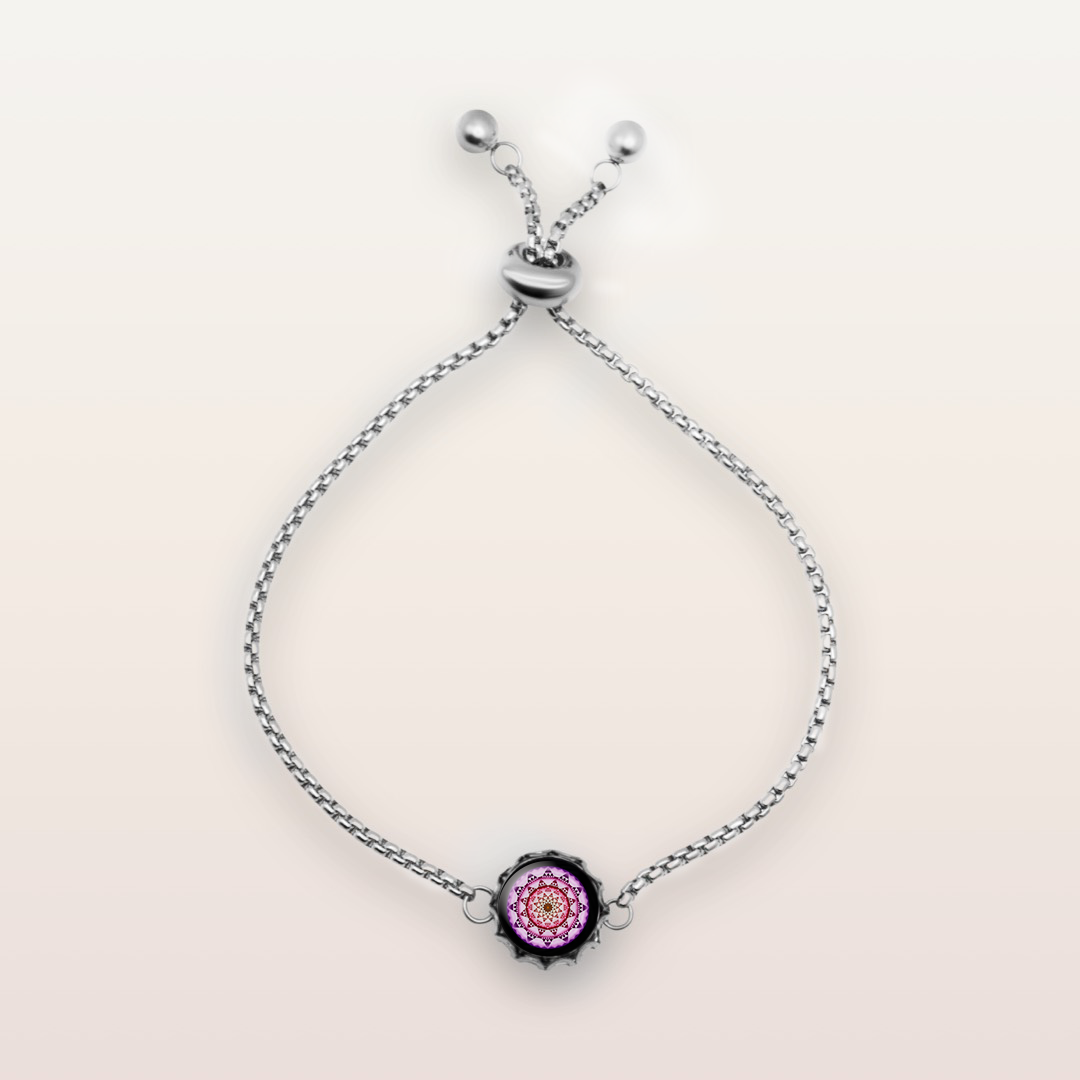 B3 - Cabochon Glass Bracelet - Sacred geometry symbols of healing Arts