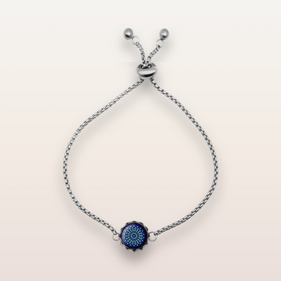 B9 - Cabochon Glass Bracelet - Sacred geometry symbols of healing Arts