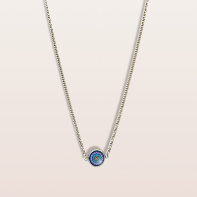 H3 - Balance & Stability - Cabochon Glass Hypoallergenic Necklace - Sacred geometry symbols of healing Arts