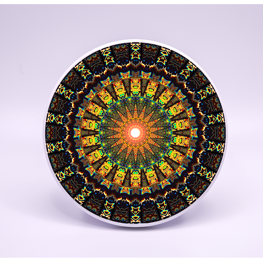 C11 - Ceramic Coaster - Sacred Geometry Symbols of Healing Arts - Zurhy