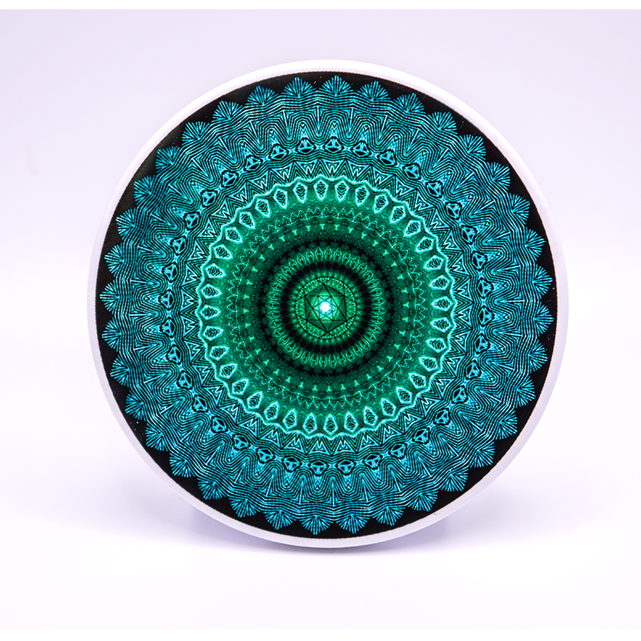 C5 - Ceramic Coaster - Sacred Geometry Symbols of Healing Arts - Zurhy
