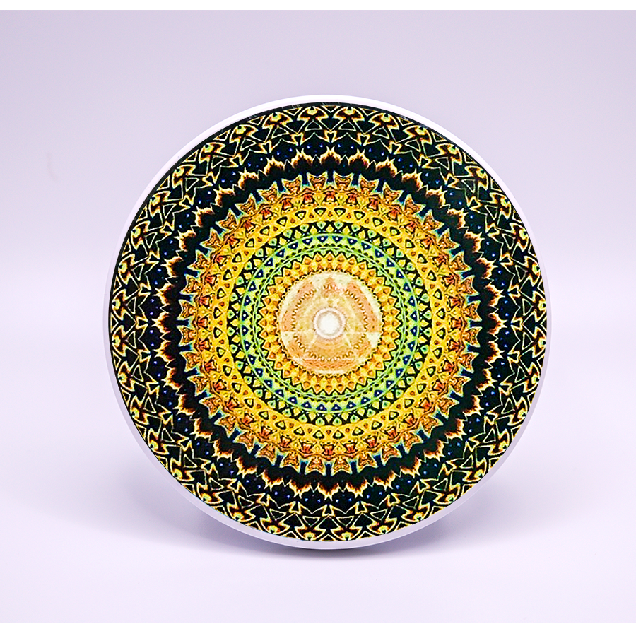 C10 - Ceramic Coaster - Sacred Geometry Symbols of Healing Arts - Zurhy