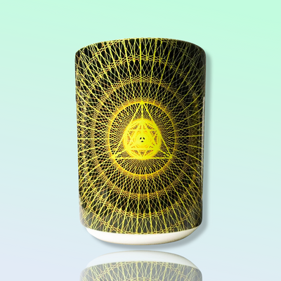 Mind, Body, Soul - 15 oz - Ceramic Mug - Sacred Geometry Symbols of Healing Arts - Zurhy