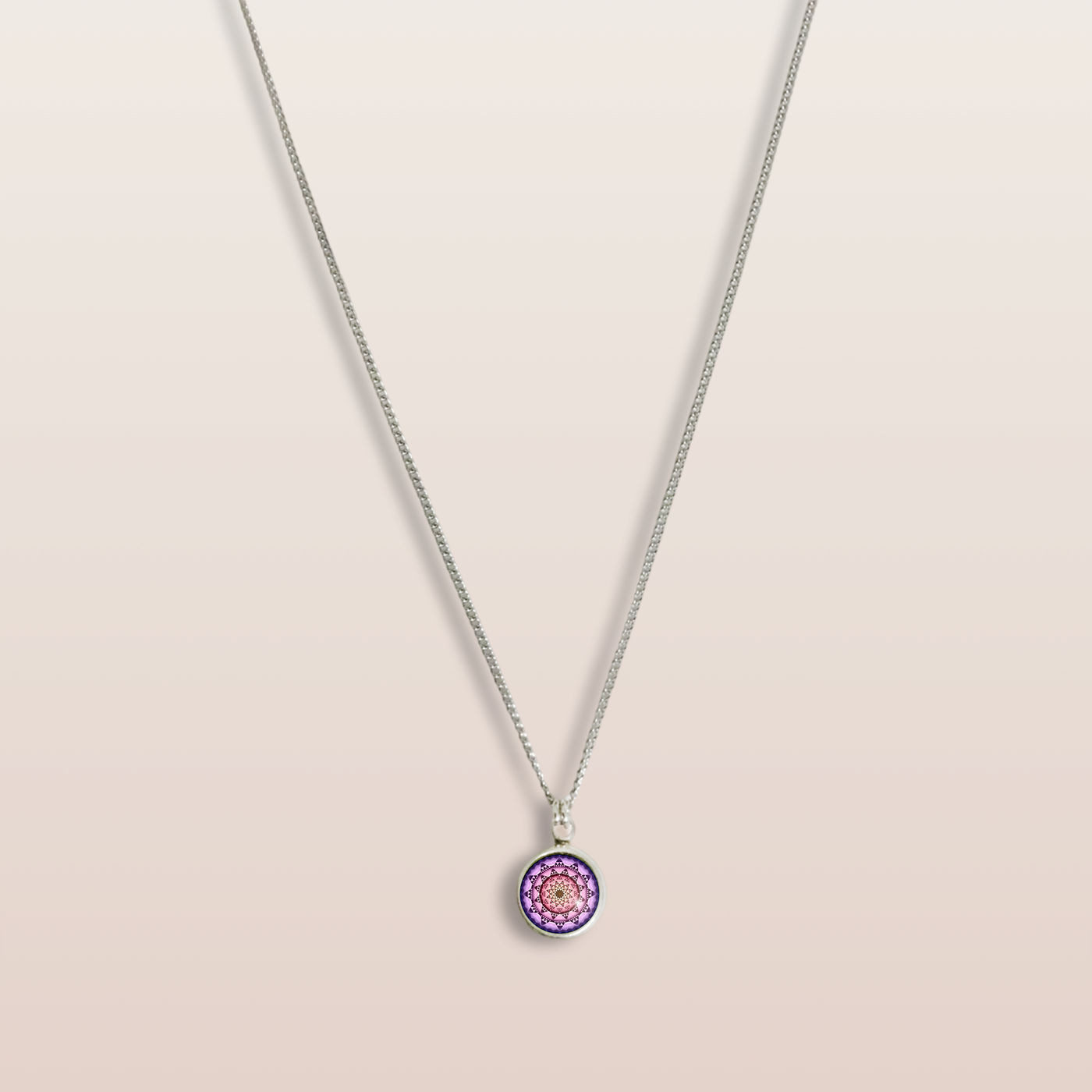 C3 - Compassion - Cabochon Glass Hypoallergenic Necklace - Sacred geometry symbols of healing Arts