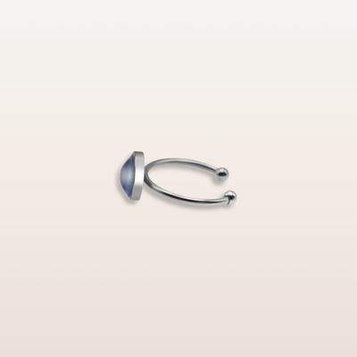 R9 - Cabochon Glass Ring- Sacred geometry symbols of healing Arts