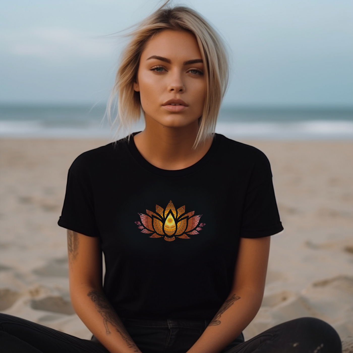 Lotus T-shirt - Sacred Geometry Symbols of Healing Arts