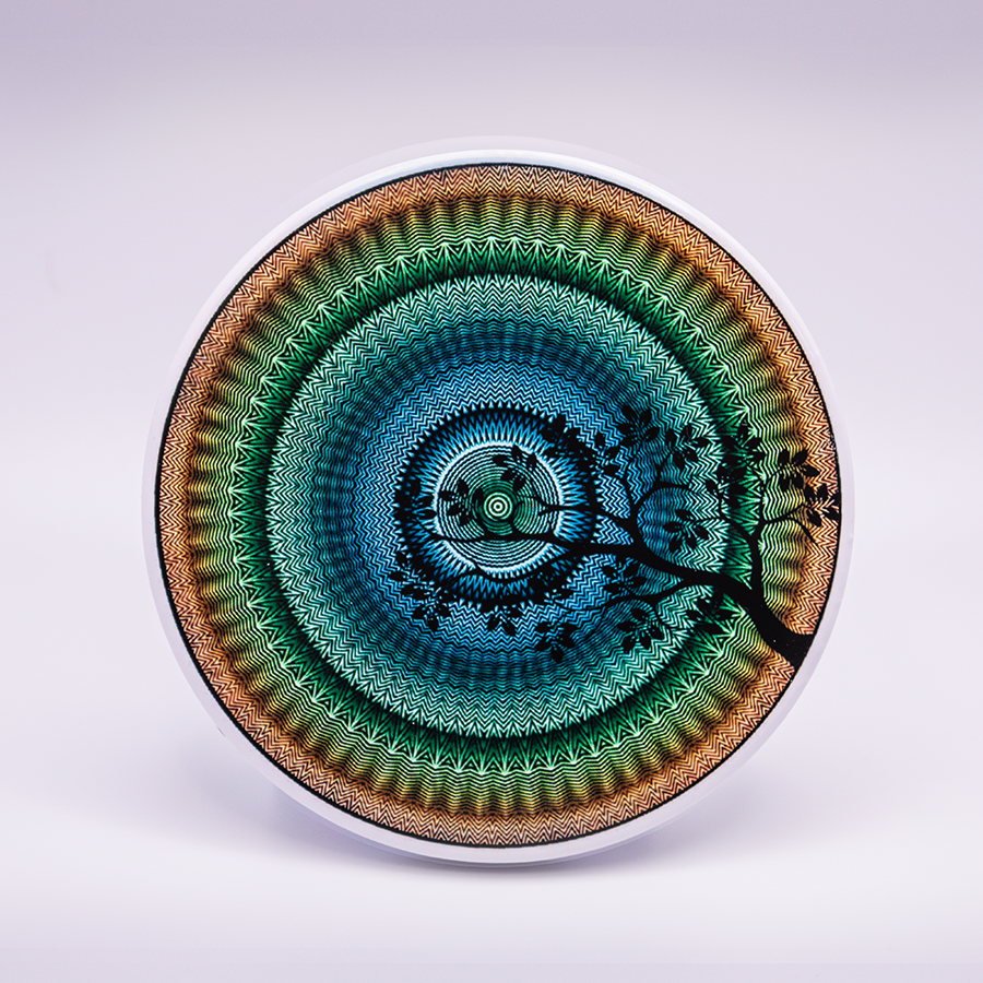 C3 - Ceramic Coaster - Sacred Geometry Symbols of Healing Arts - Zurhy