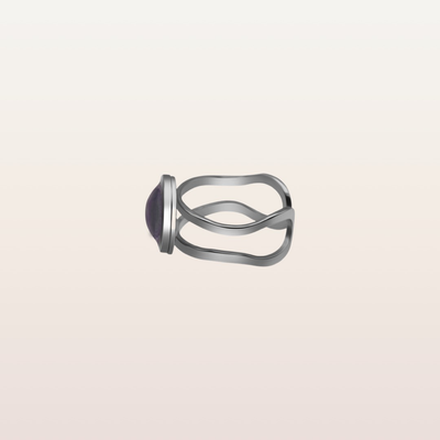 RR10 - Cabochon Glass Ring- Sacred geometry symbols of healing Arts