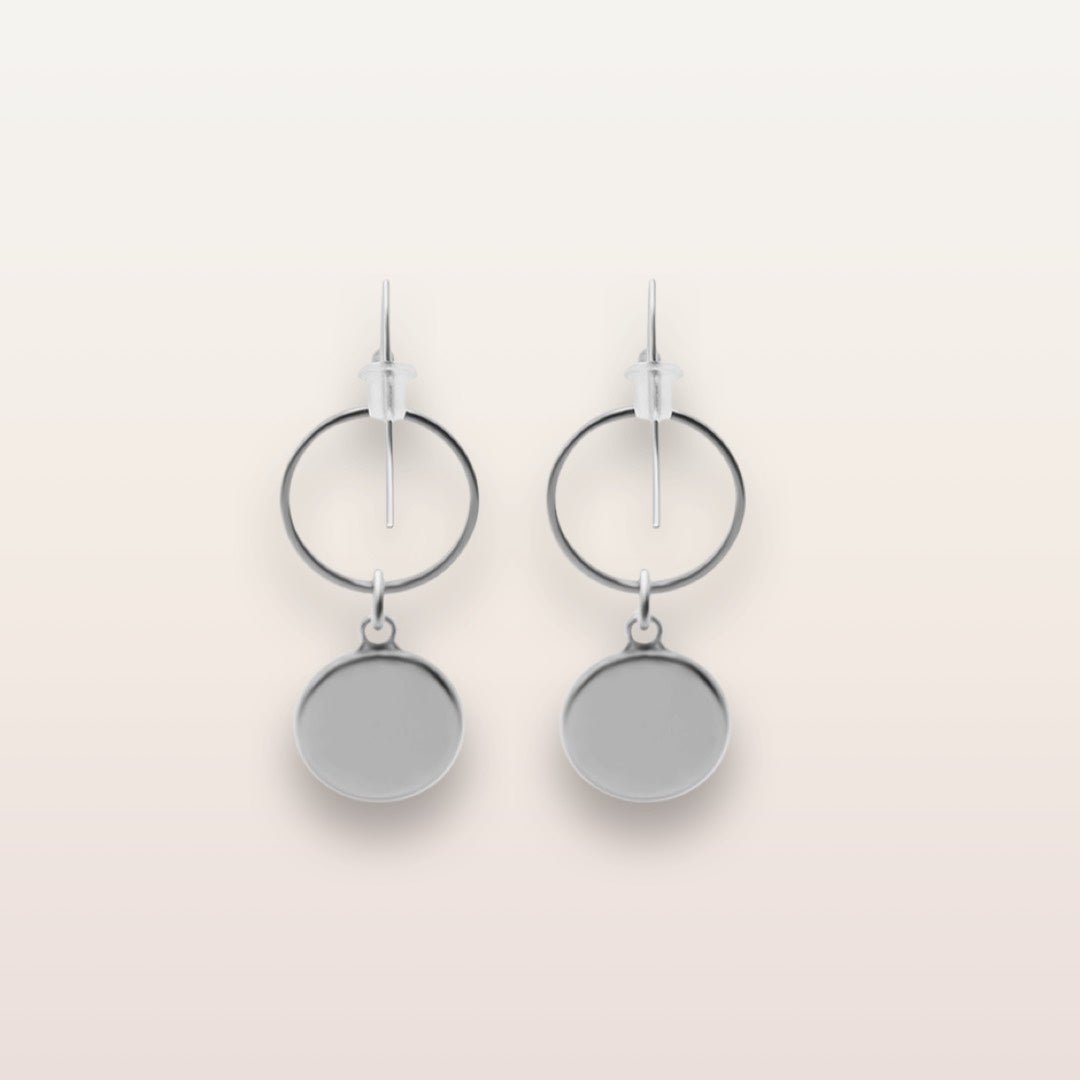 Y14 - Balance & Stability - Zurhy Earring Jewelry -  Sacred Geometry Symbols of Healing Arts - Ball Dot Hook