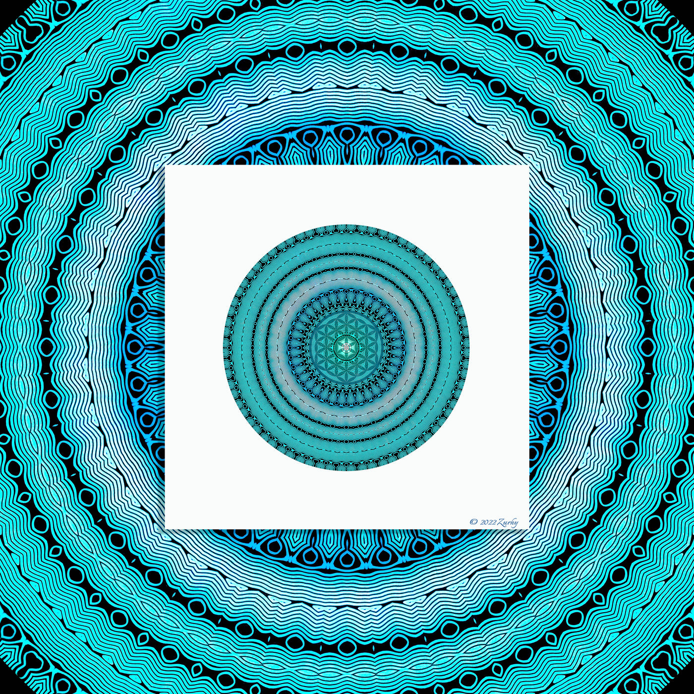 17 - ARIEL - Giclée Circle Art Print - On 8" x 8" or 12"x12" Satin Luster Paper - Sacred Geometry Symbols of Healing Arts