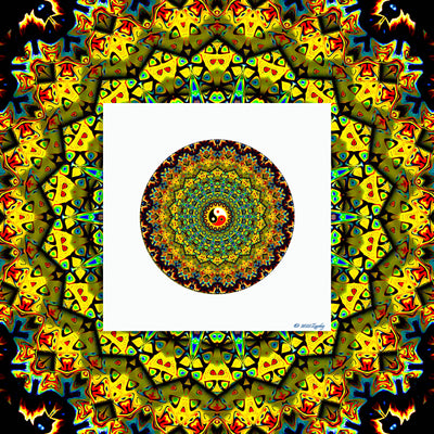 1 - ZIAH - Giclée Circle Art Print - On 8" x 8" or 12"x12" Satin Luster Paper - Sacred Geometry Symbols of Healing Arts
