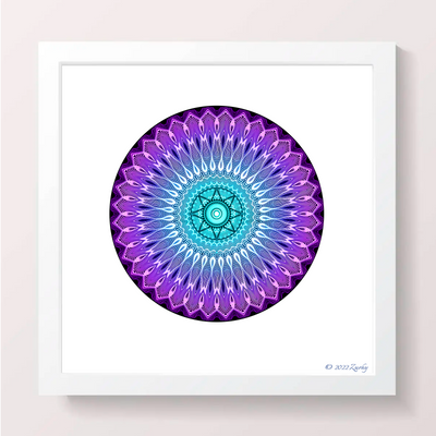 28 - Protection - Giclée Circle Art Print - On 8" x 8" or 12"x12" Satin Luster Paper - Sacred Geometry Symbols of Healing Arts