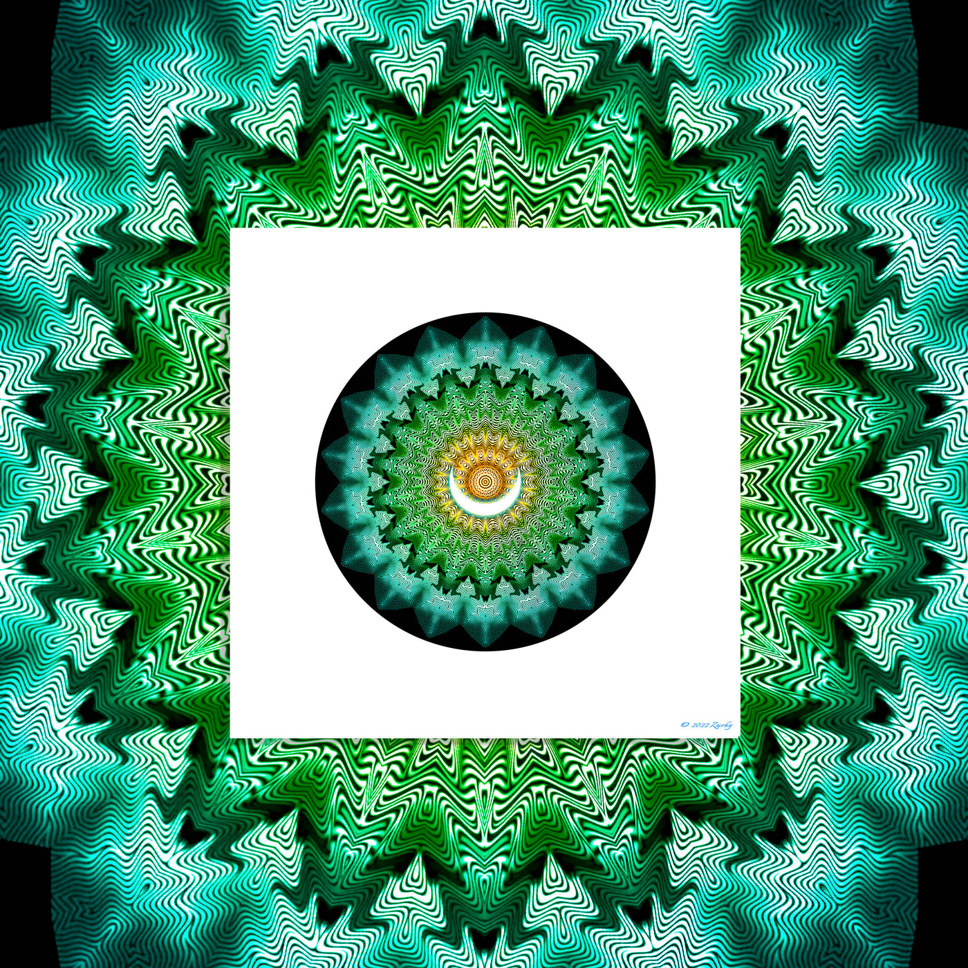 8 - Zaan - Giclée Circle Art Print - On 8" x 8" or 12"x12" Satin Luster Paper - Sacred Geometry Symbols of Healing Arts