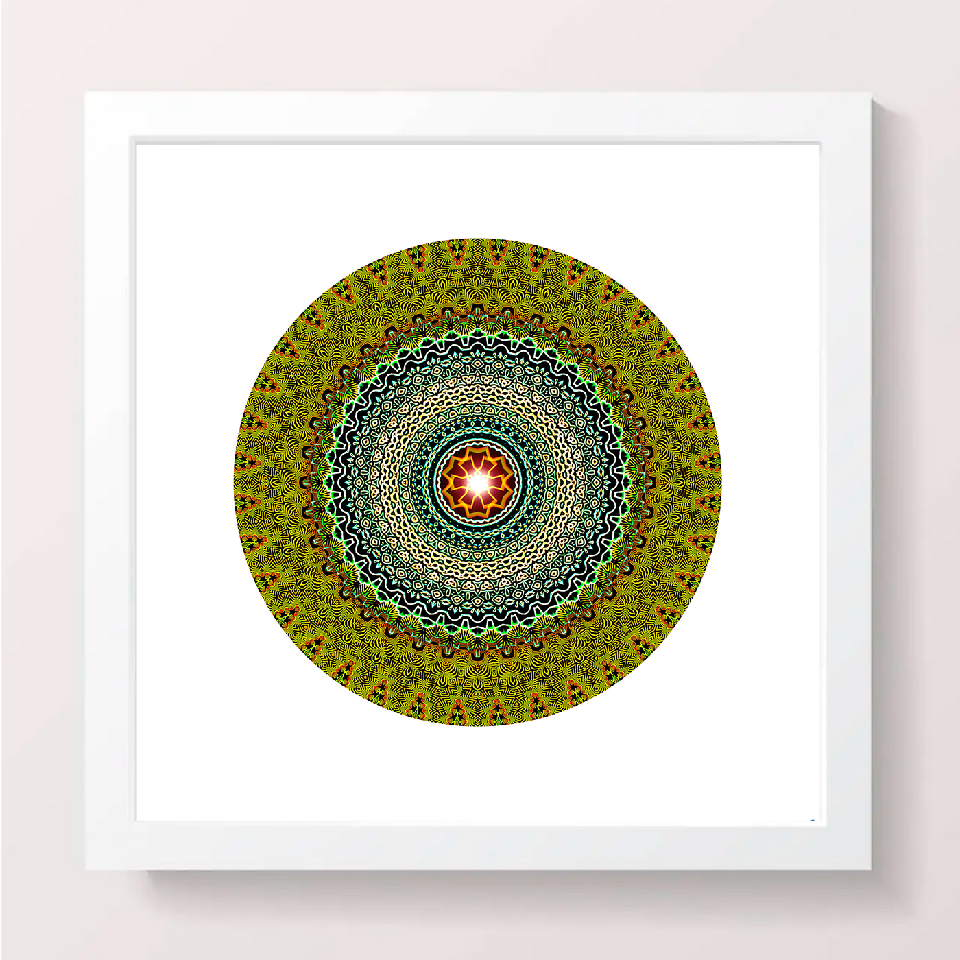 16 - TAJ - Giclée Circle Art Print - On 8" x 8" or 12"x12" Satin Luster Paper - Sacred Geometry Symbols of Healing Arts