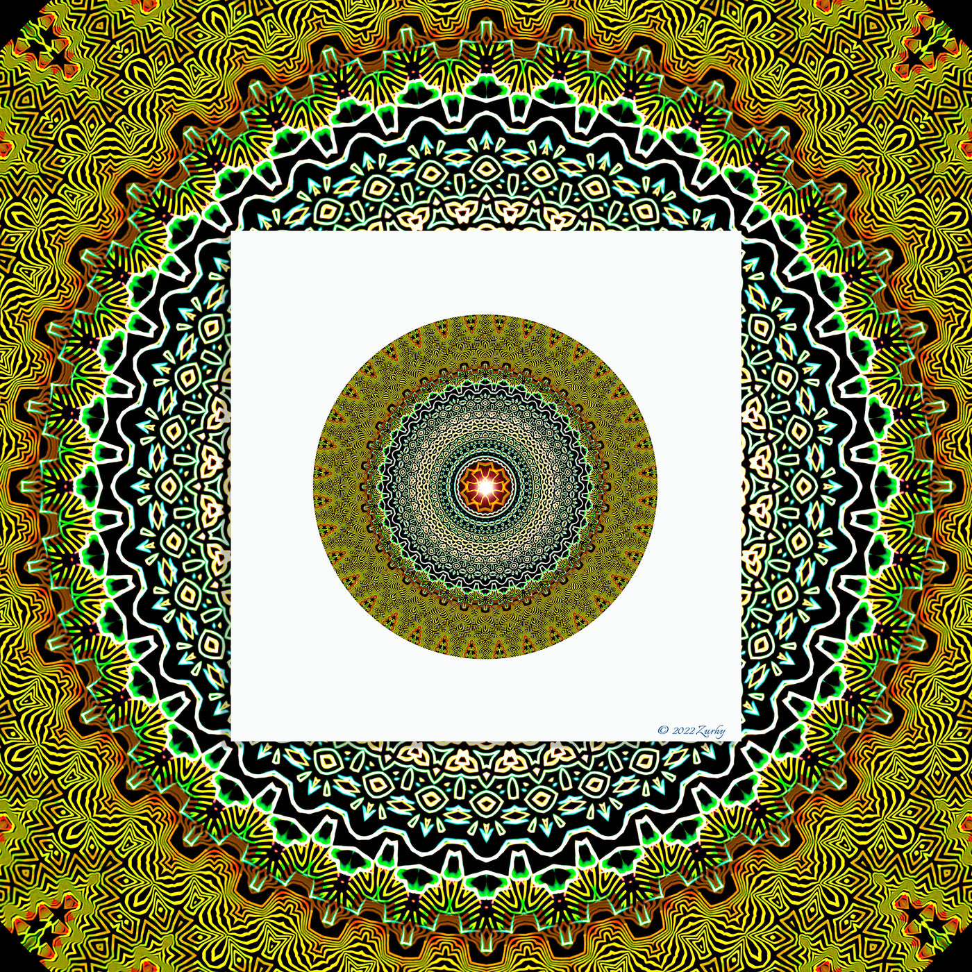 16 - TAJ - Giclée Circle Art Print - On 8" x 8" or 12"x12" Satin Luster Paper - Sacred Geometry Symbols of Healing Arts