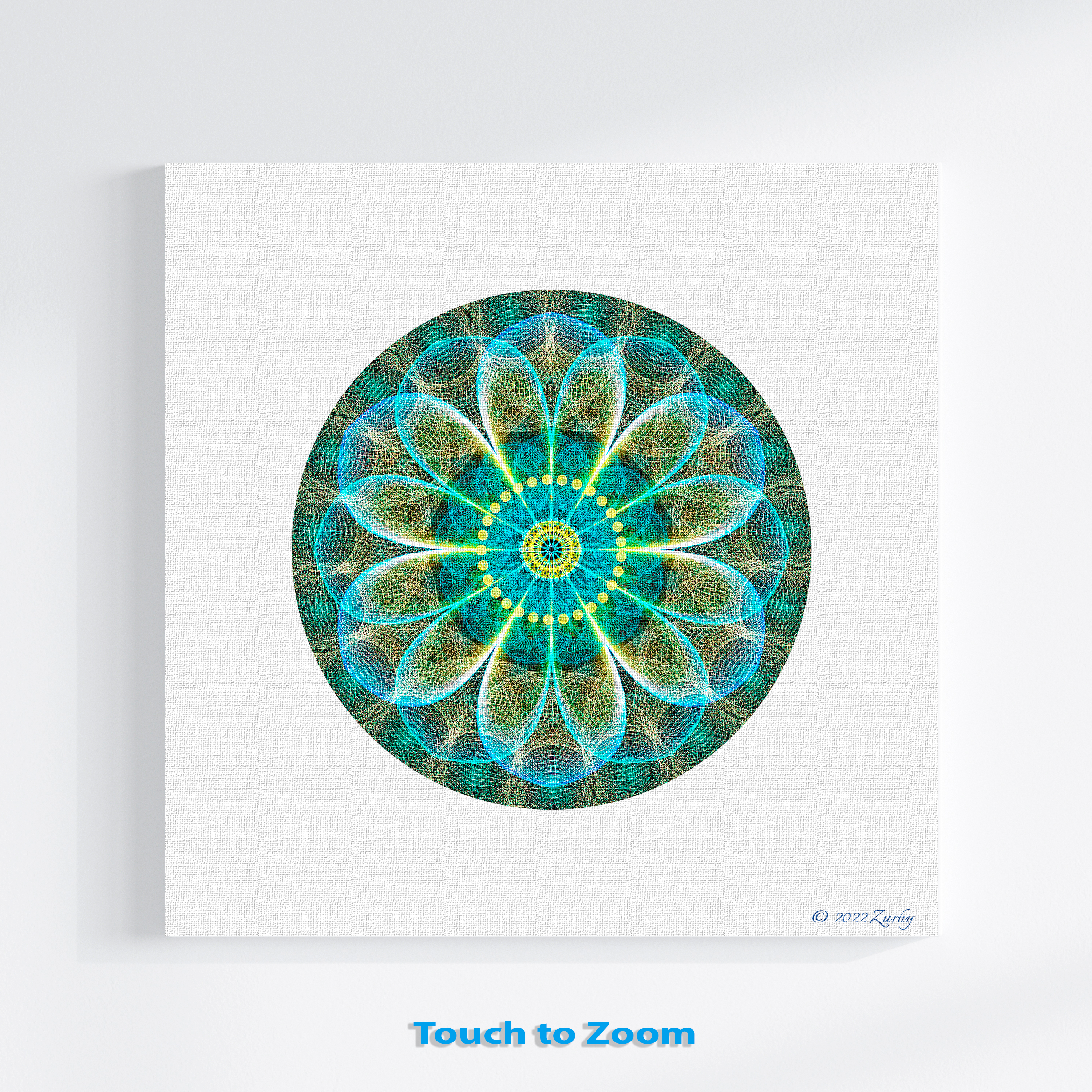 16 - TAJ - Satin Canvas Circle Art Print - Sacred Geometry Symbols of