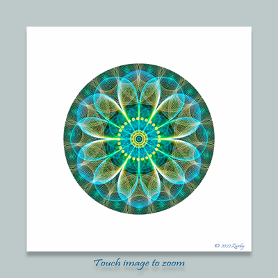 3 - ASMARA - Giclée Circle Art Print - On 8" x 8" or 12"x12" Satin Luster Paper - Sacred Geometry Symbols of Healing Arts