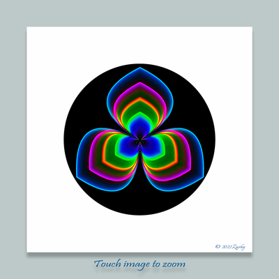 9 - Fravash - Giclée Circle Art Print - On 8" x 8" or 12"x12" Satin Luster Paper - Sacred Geometry Symbols of Healing Arts