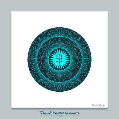 12 - MESHA - Giclée Circle Art Prints - On 8" x 8" or 12"x12" Satin Luster Paper - Sacred Geometry Symbols of Healing Arts