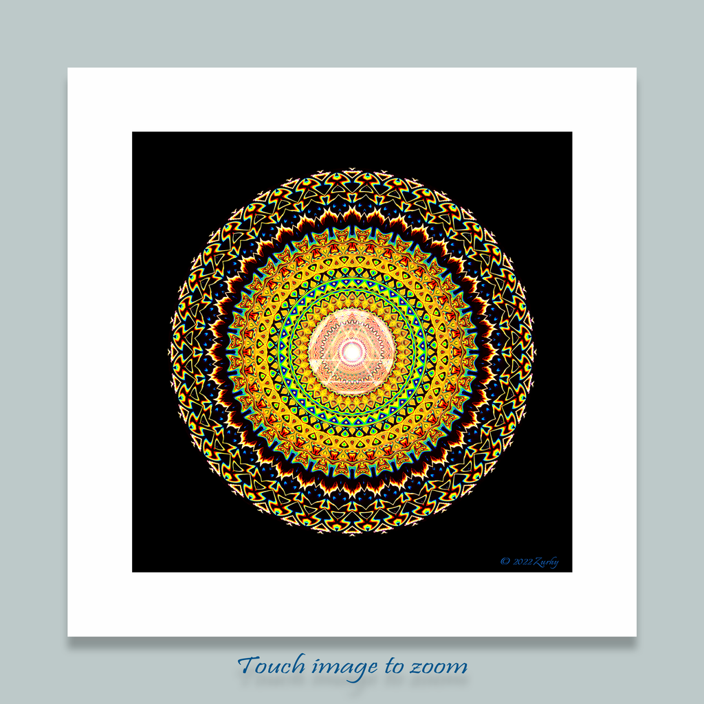 Sacred Geometry Lotus good Shell Art Print on Archival Quality Watercolor Paper 8