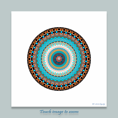 10 - Balance and Stability - Giclée Circle Art Print - On  8"X 8" or 12"X 12" Satin Luster Paper - Sacred Geometry Symbols of Healing Arts - Unframed
