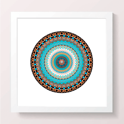 10 - Naz - Giclée Circle Art Print - On  8"X 8" or 12"X 12" Satin Luster Paper - Sacred Geometry Symbols of Healing Arts