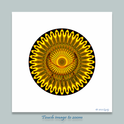19 - RAY - Giclée Circle Art Print - On 8" x 8" or 12"x12" Satin Luster Paper - Sacred Geometry Symbols of Healing Arts