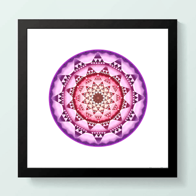 6 - RESH - Giclée Circle Art Print - On 8" x 8" or 12"x12" Satin Luster Paper - Sacred Geometry Symbols of Healing Arts