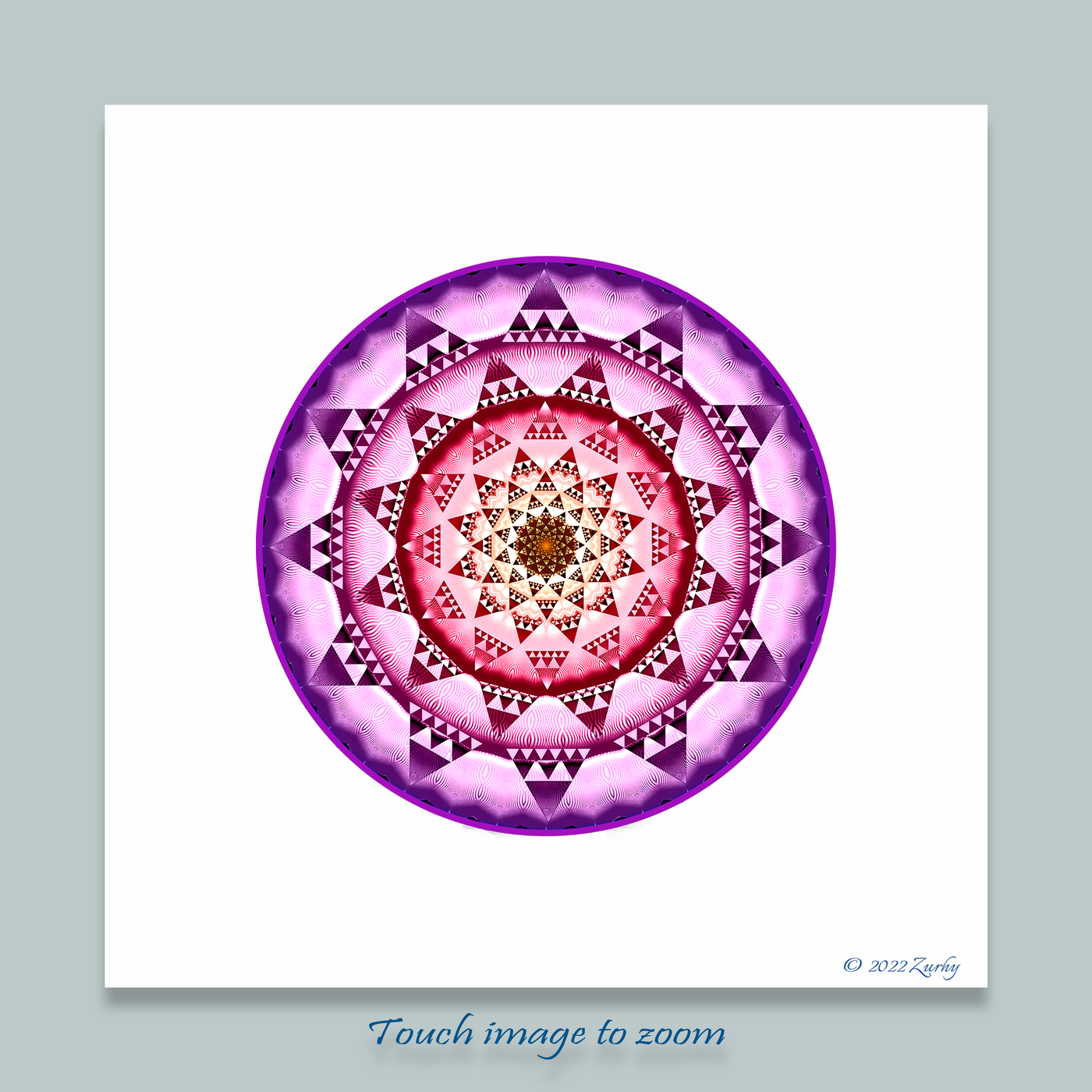 6 - RESH - Giclée Circle Art Print - On 8" x 8" or 12"x12" Satin Luster Paper - Sacred Geometry Symbols of Healing Arts
