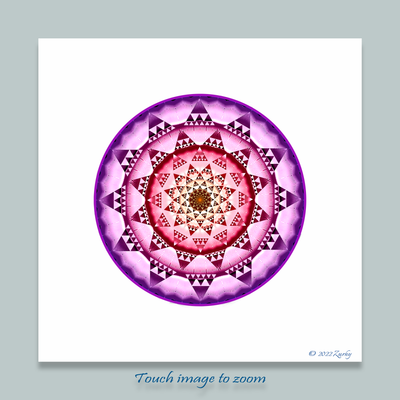 6 - RESH - Giclée Circle Art Print - On 8" x 8" or 12"x12" Satin Luster Paper - Sacred Geometry Symbols of Healing Arts